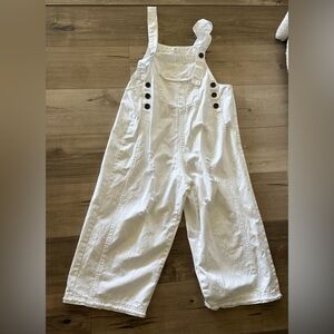 Maternity Easel White Distressed Women's Overalls